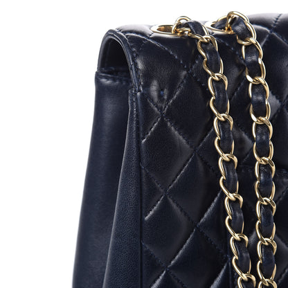 Chanel Lambskin Quilted Jumbo Mademoiselle Chic Flap Navy 11 of 16