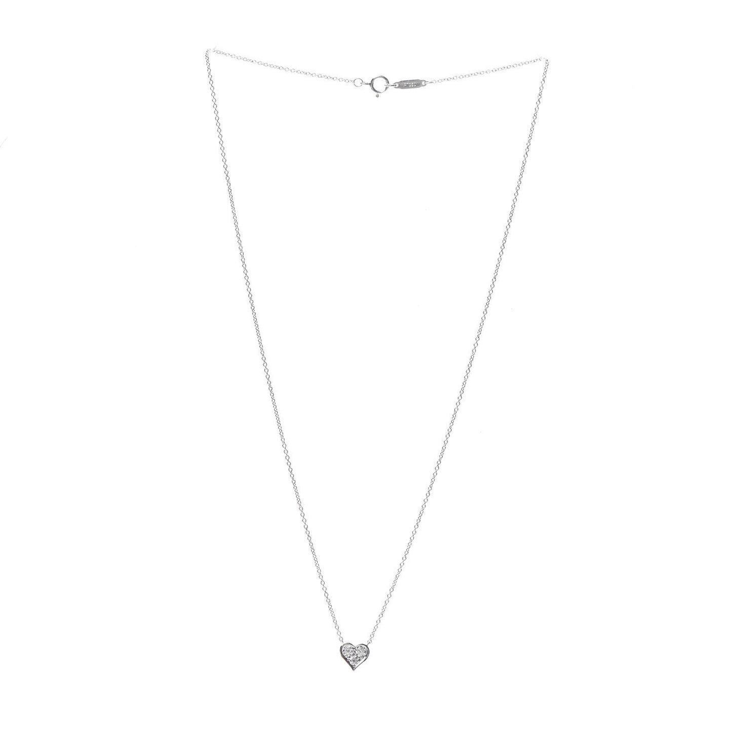 Platinum Diamond Heart Pendant Necklace