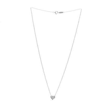 Tiffany Platinum Diamond Heart Pendant Necklace 3 of 6