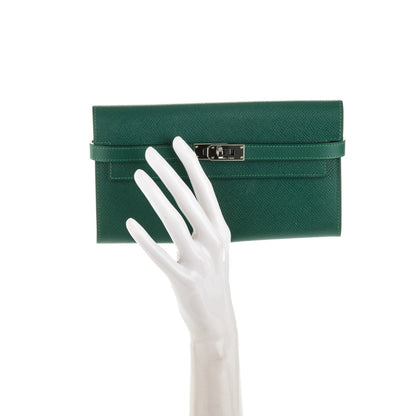 Hermes Epsom Kelly Longue Wallet Malachite 2 of 7