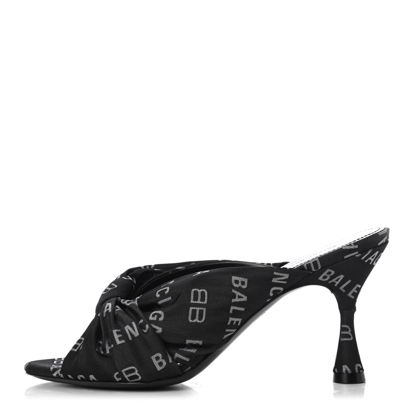 Jacquard Allover Logo Drapy 80mm Sandals 36.5 Black White