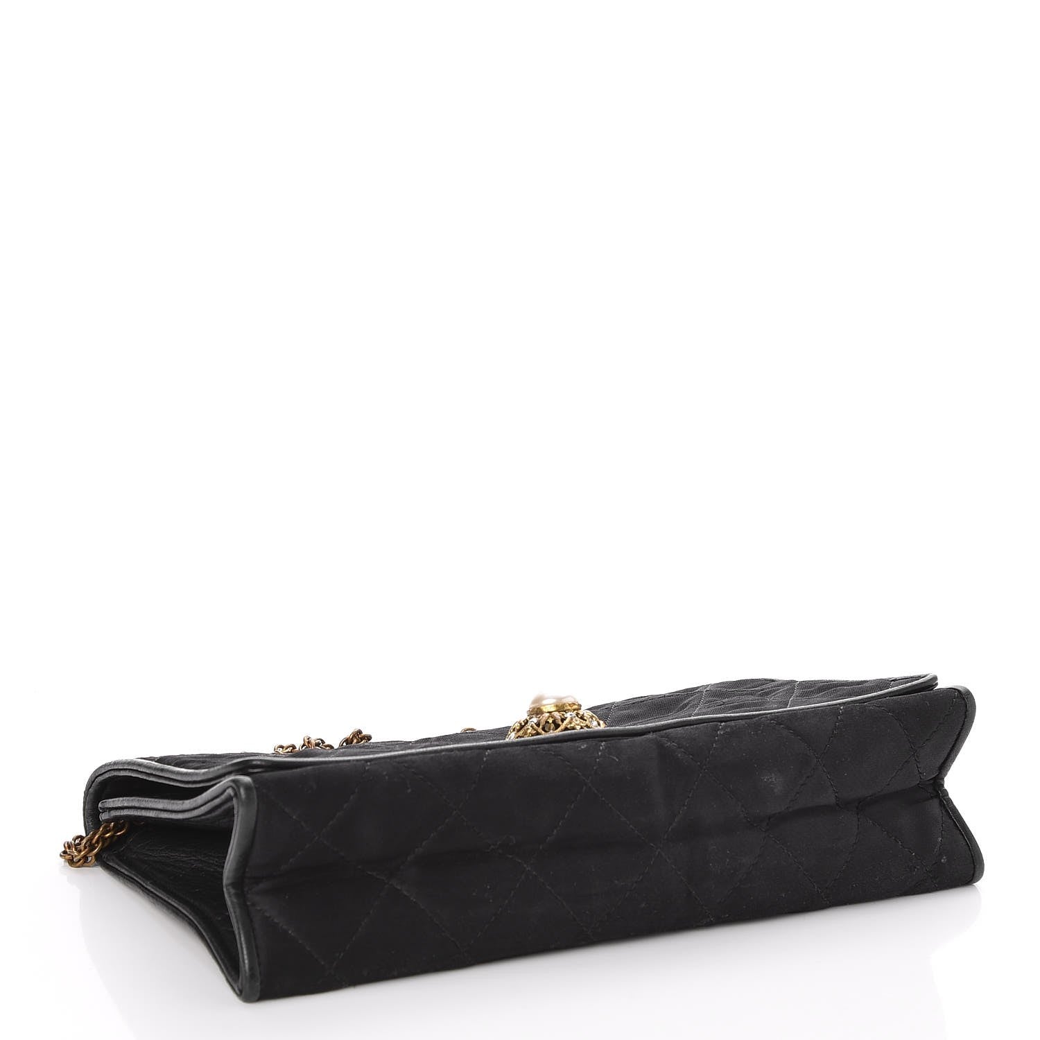 Chanel Crystal Satin Quilted Evening Bag Black 4 of 7