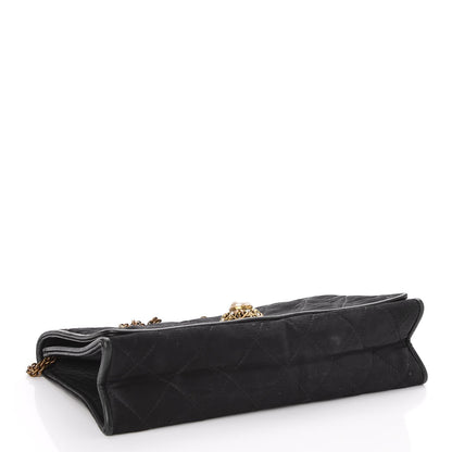 Chanel Crystal Satin Quilted Evening Bag Black 4 of 7