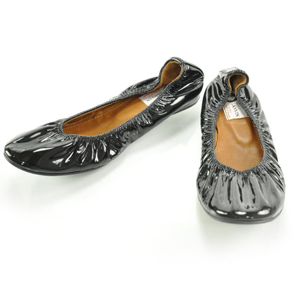 Lanvin Patent Leather Elastic Ballet Flats 39 Black 1 of 6