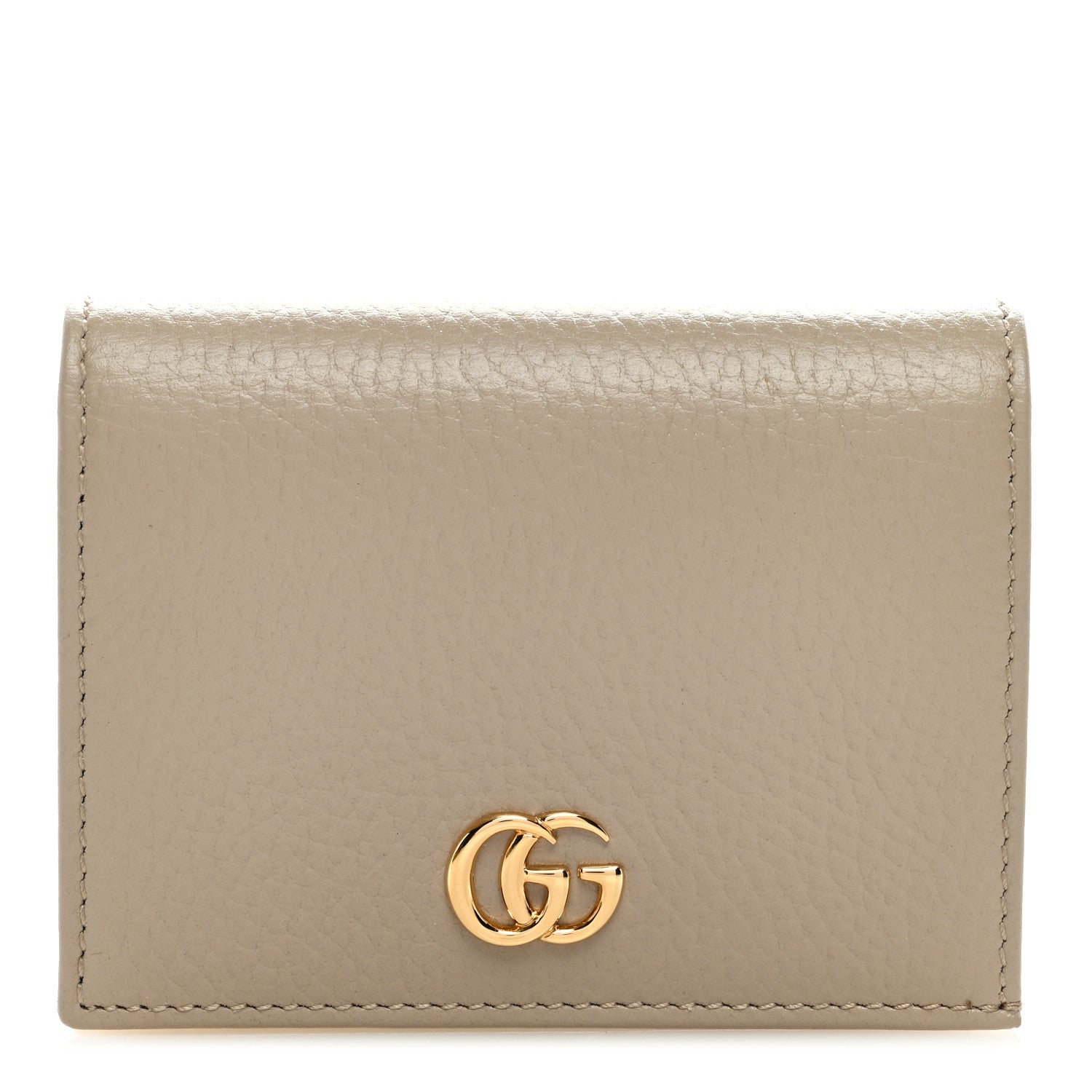Gucci Dollar Calfskin Bi-Color GG Marmont Card Case Oatmeal Banana 1 of 6