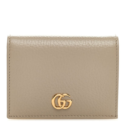 Gucci Dollar Calfskin Bi-Color GG Marmont Card Case Oatmeal Banana 1 of 6
