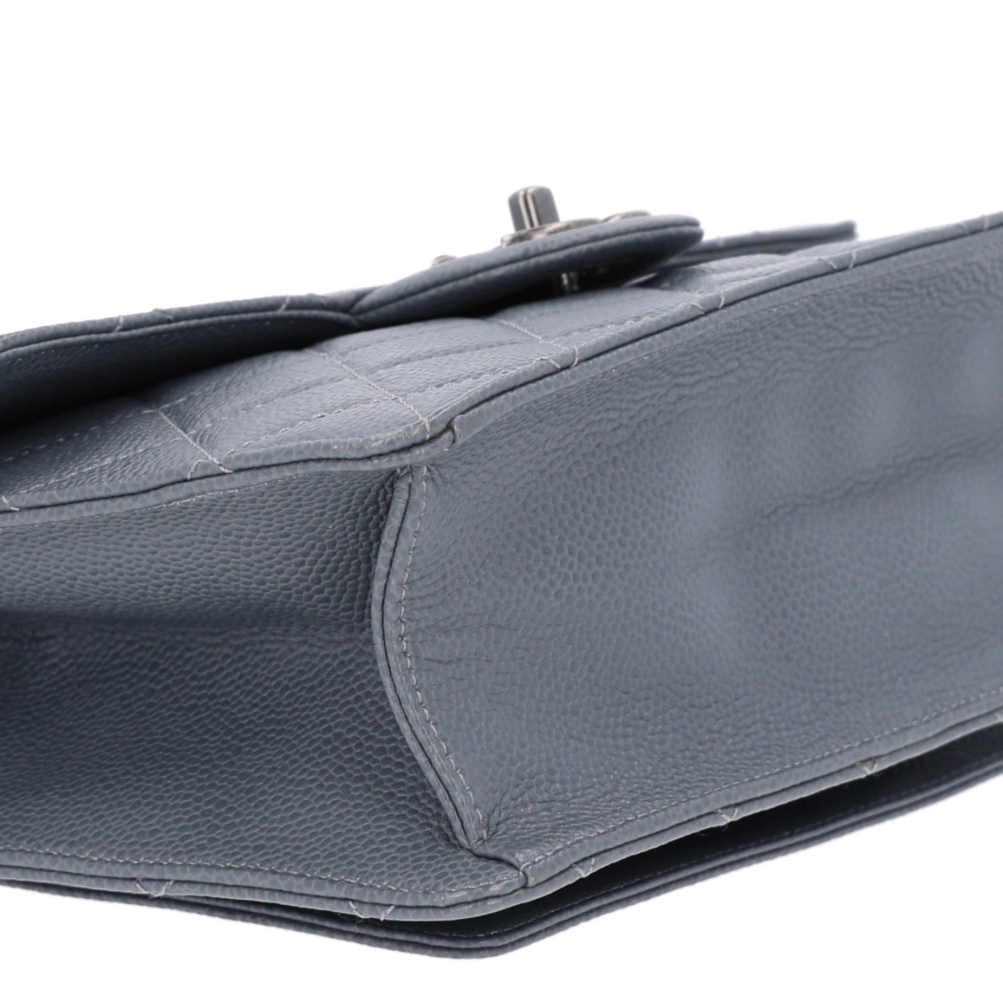Caviar Quilted Small Retro Class Flap Grey