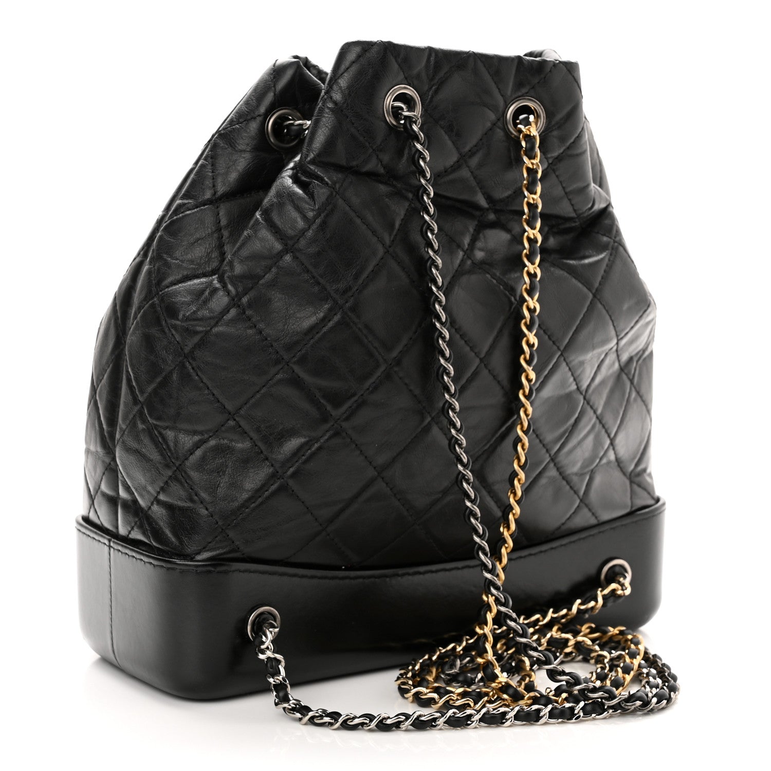 Chanel Aged Calfskin Quilted Gabrielle Backpack Black 3 of 10