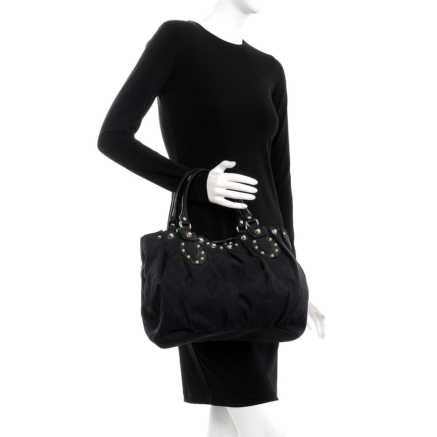 Monogram Studded Pelham Tote Bag Black