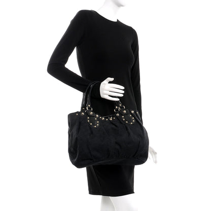 Gucci Monogram Studded Pelham Tote Bag Black 2 of 8