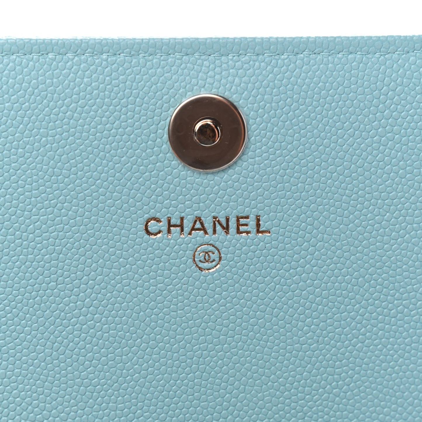 Caviar Quilted Square Wallet On Chain WOC Light Blue