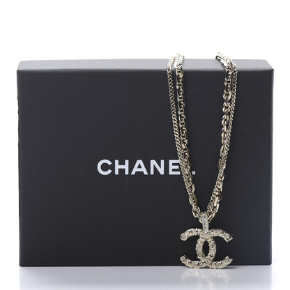 Chanel Crystal CC Multi Strand Chain Necklace Gold 5 of 5