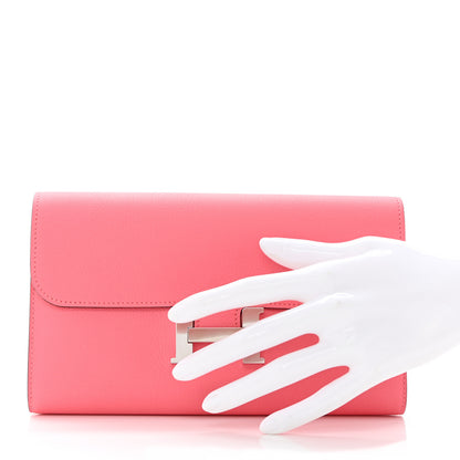 Hermes Evercolor Constance Long Wallet Rose Azalee 2 of 8