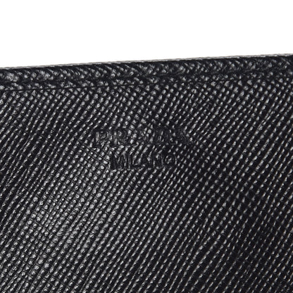 Prada Saffiano Metal Oro Chain Wallet Black 5 of 8