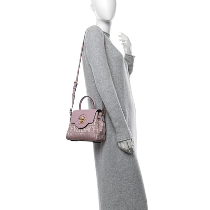 Versace Calfskin Canvas Allover La Medusa Small Top Handle Handbag Pink 2 of 11