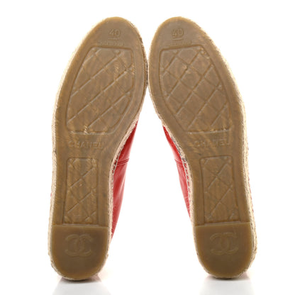 Chanel Lambskin CC Espadrilles 40 Red 5 of 8