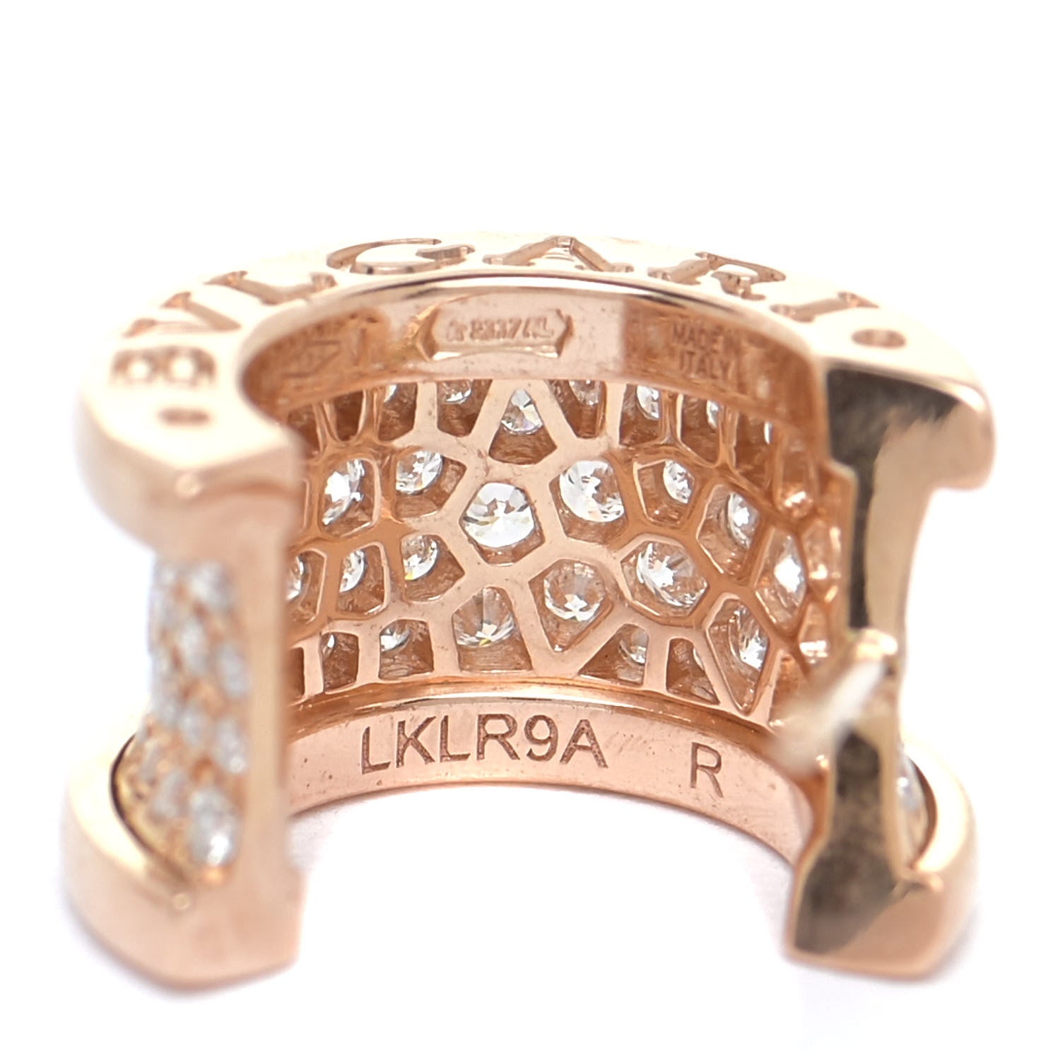 Bulgari 18K Rose Gold Diamond B.Zero1 Huggie Earrings 5 of 5