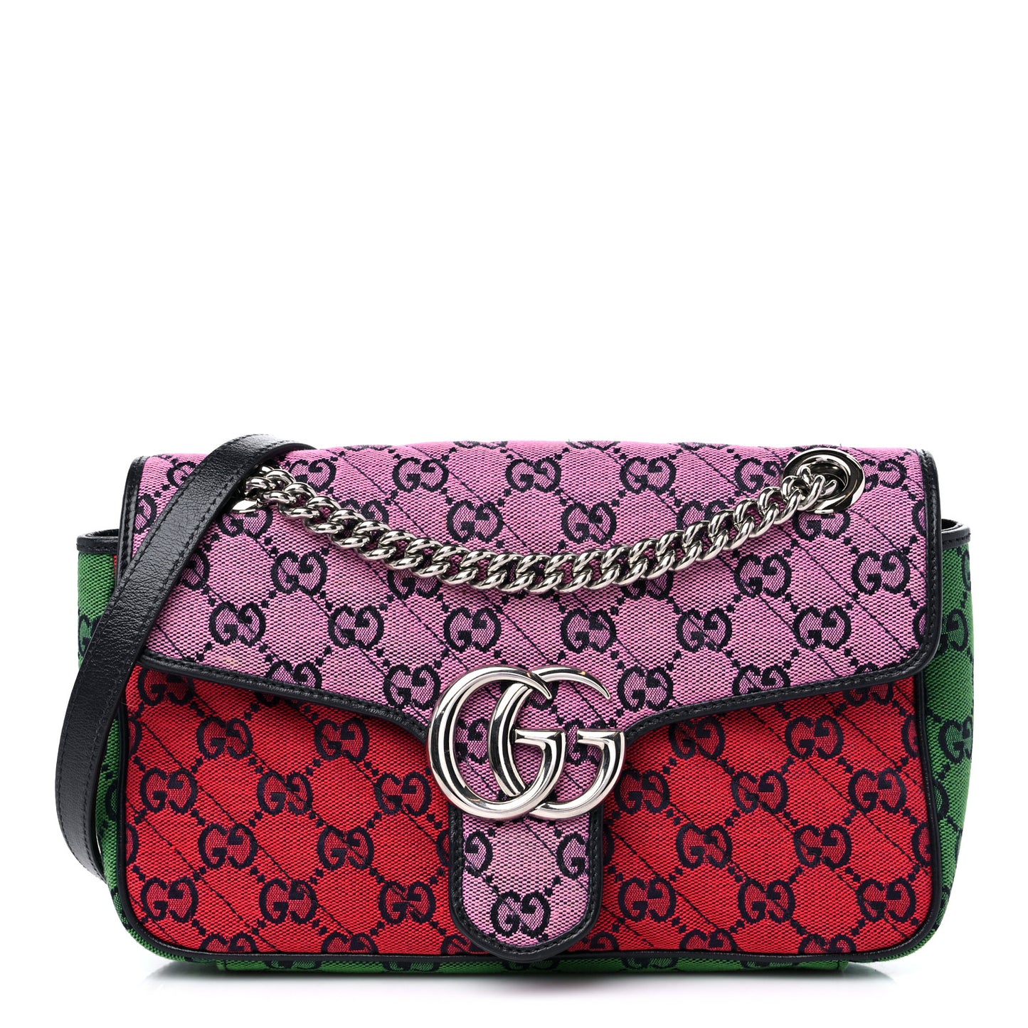 Monogram Multicolor Matelasse Diagonal Small GG Marmont Shoulder Bag Pink Blue Red Yellow Green