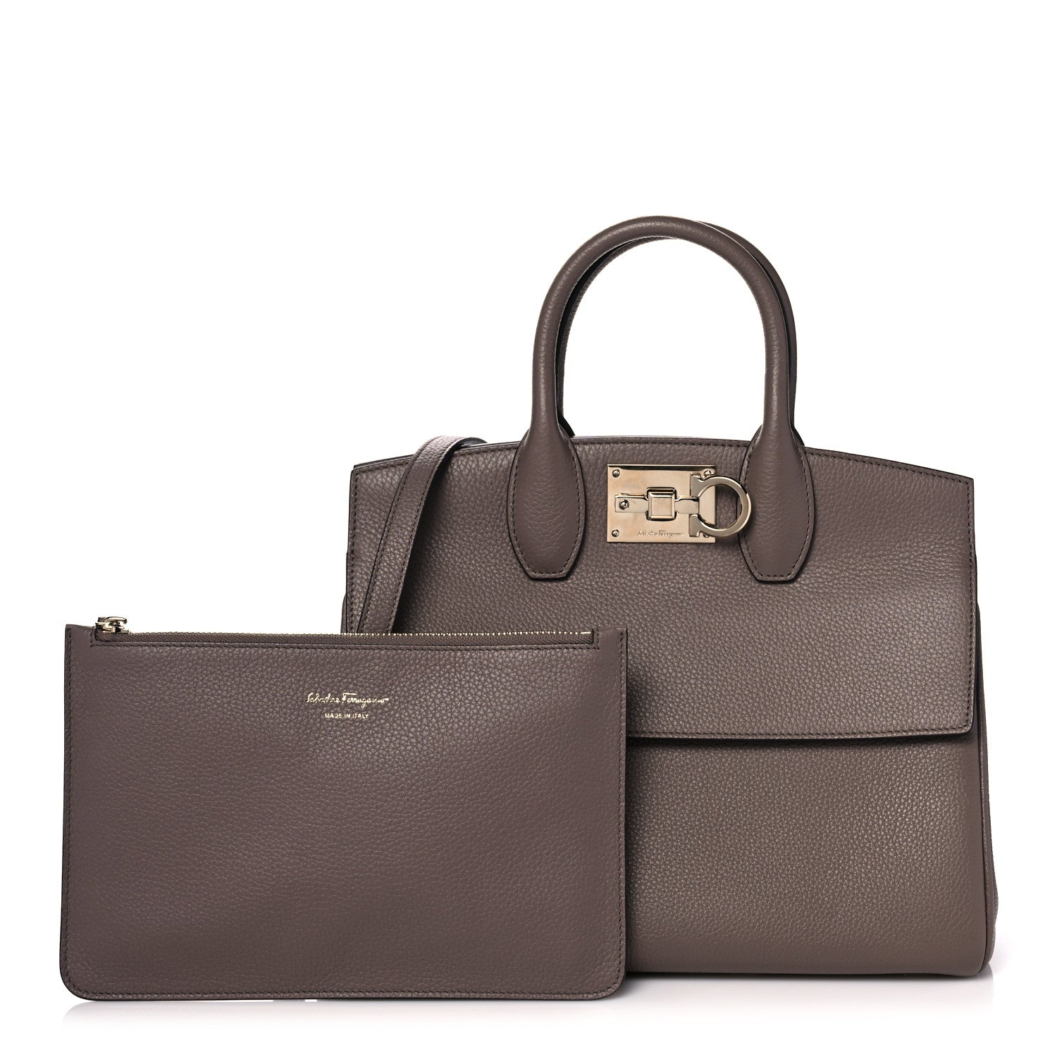 Salvatore Ferragamo Calfskin Studio Bag Caraway Seed 1 of 13