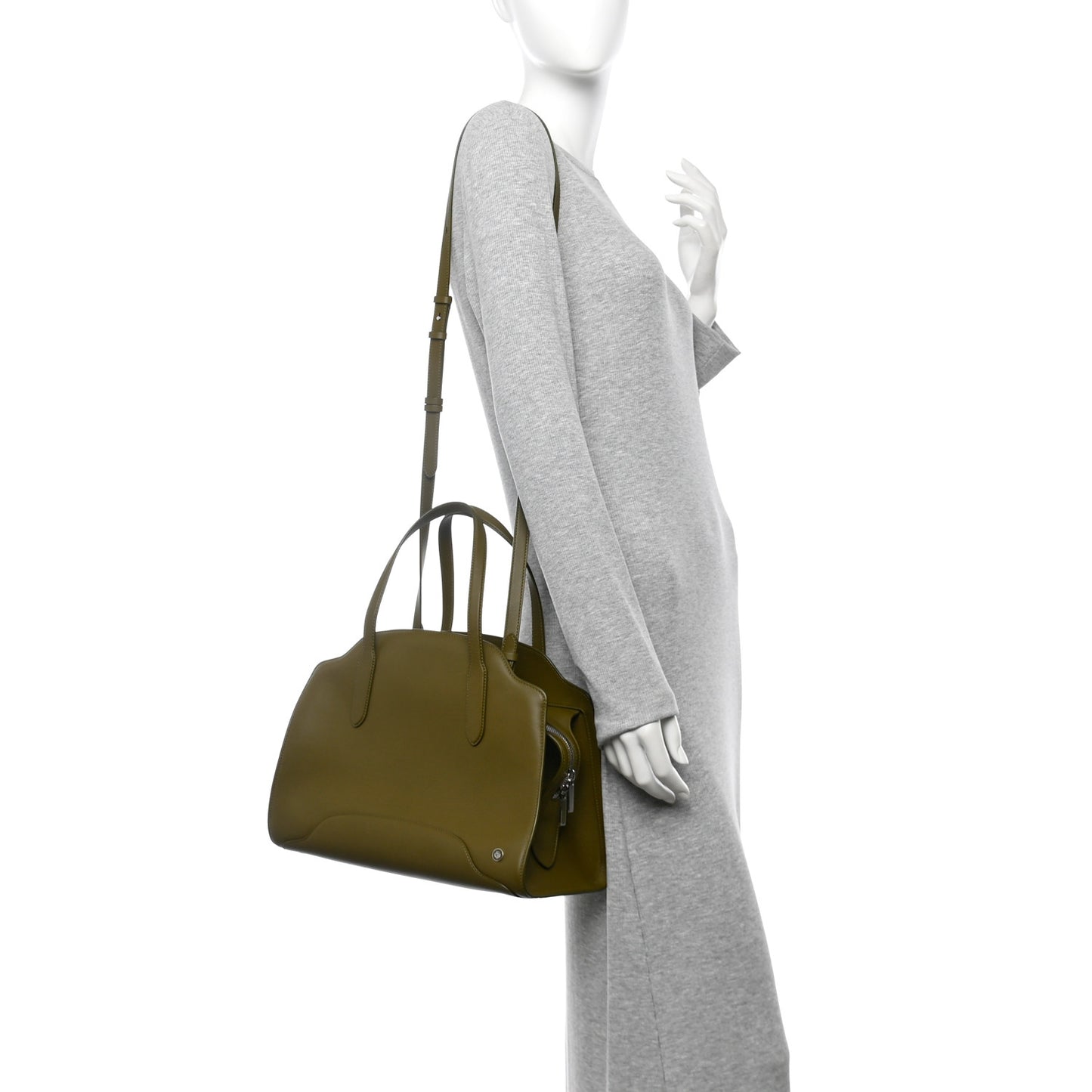 Smooth Calfskin Large Sesia Olive Leaf