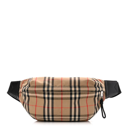 Burberry Nylon Vintage Check Medium Sonny Bum Bag Archive Beige Black 1 of 11