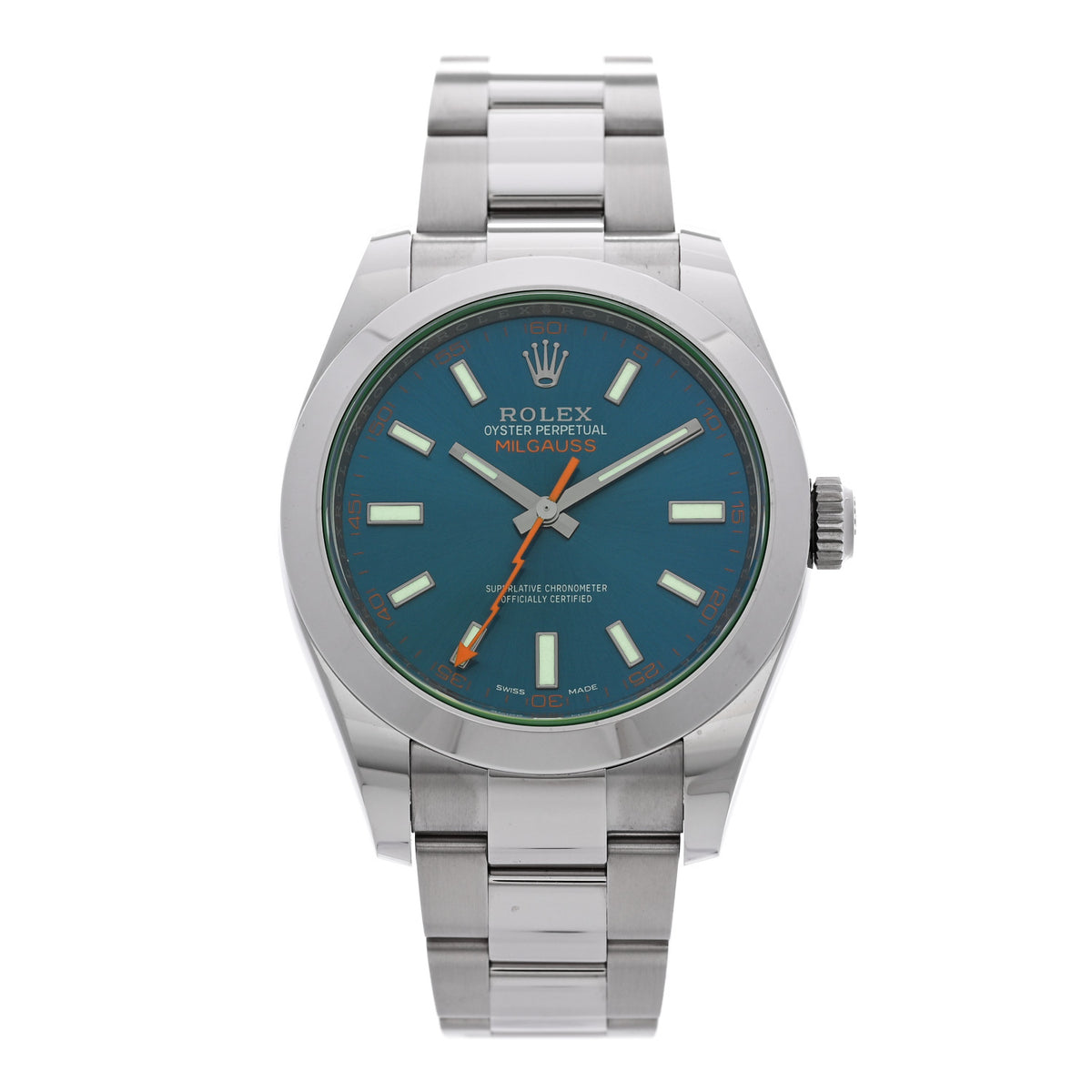 Stainless Steel 40mm Oyster Perpetual Milgauss Watch Z-Blue 116400GV
