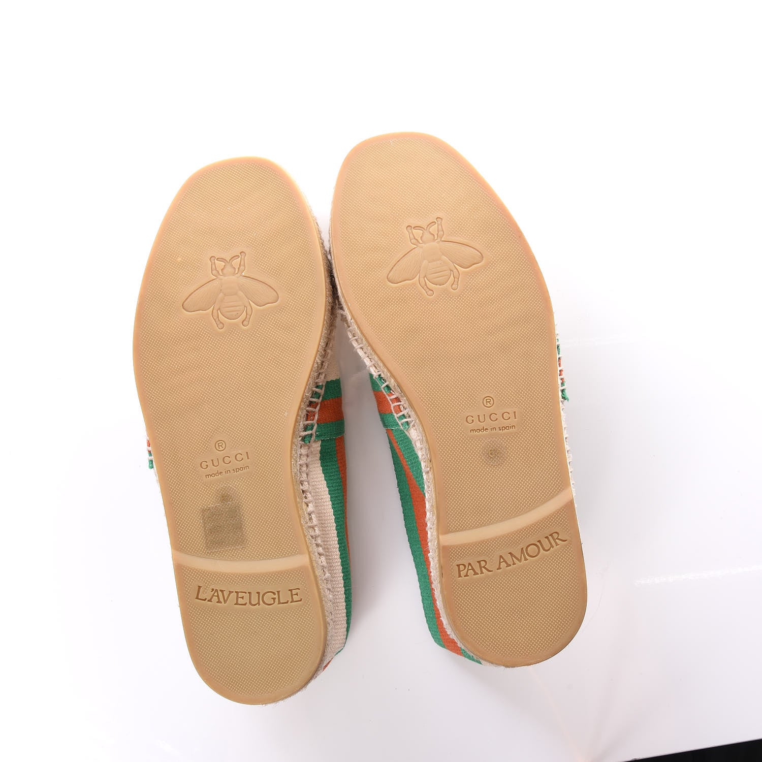 Gucci Sierra Fabric Web Mens Espadrilles 6.5 Beige 5 of 11