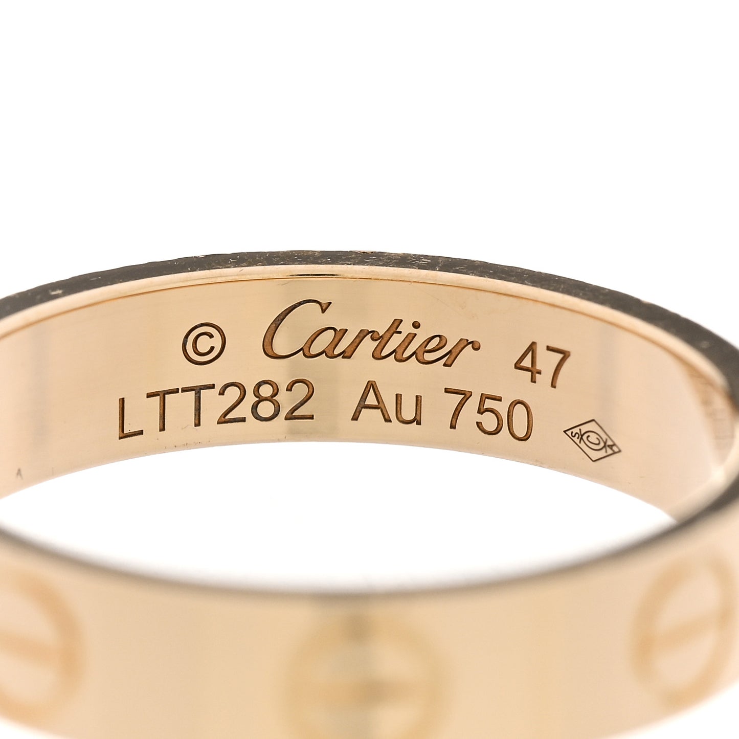 18K Yellow Gold 3.5mm LOVE Wedding Band Ring 47 4