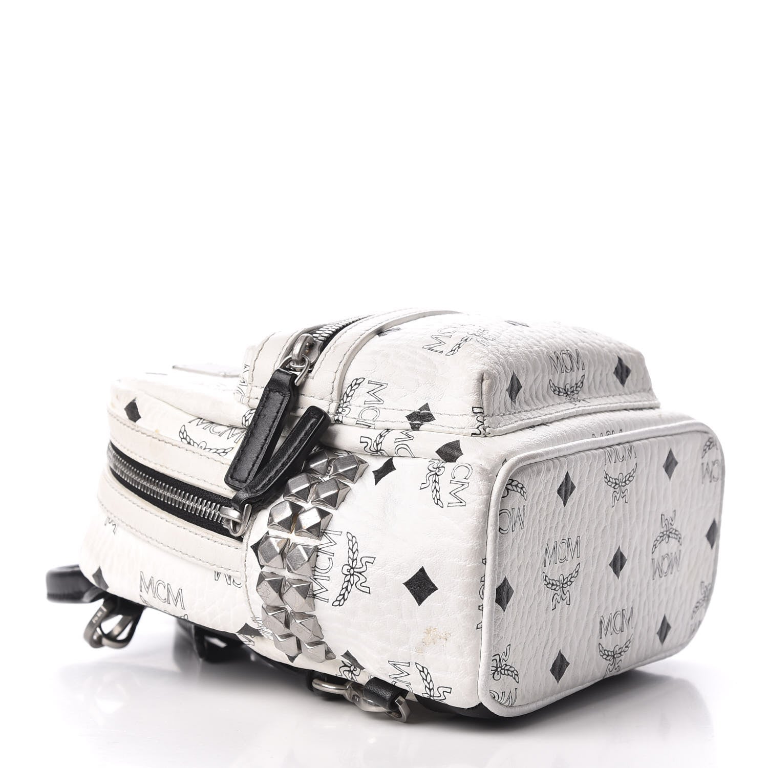 MCM Visetos Side Stud X-Mini Stark Bebe Boo Backpack White 3 of 8