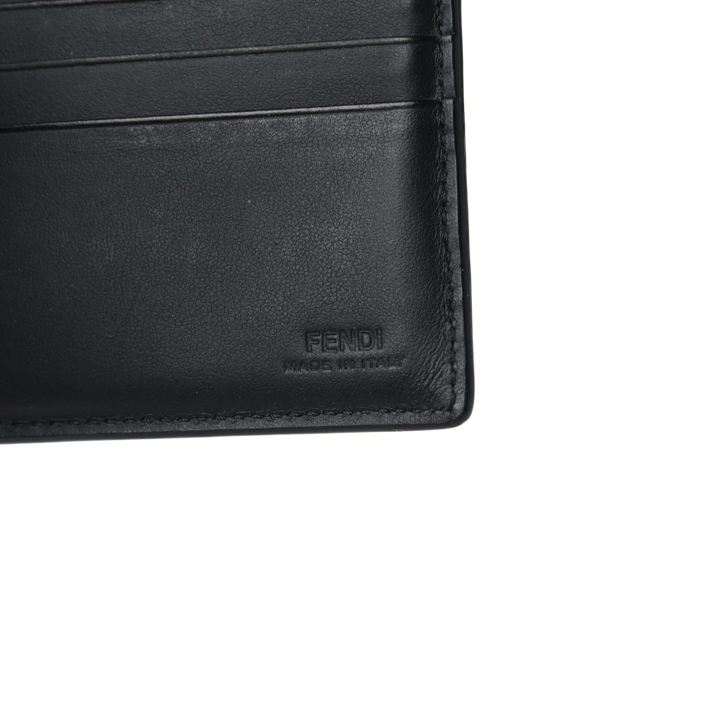 Vitello Liberty Bi-Color FF 1974 Embossed Inlay Bi-Fold Wallet Black