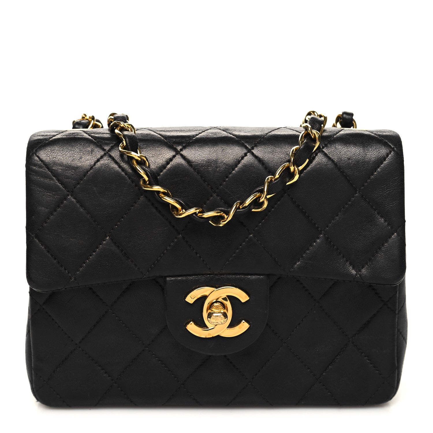 Chanel Lambskin Quilted Mini Square Flap Bag Black 1 of 13