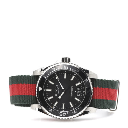 Gucci Stainless Steel Nylon 45mm Dive Quartz Watch Black 3 of 5