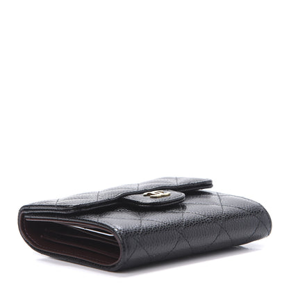 Chanel Caviar Quilted Compact Flap Wallet Black 4 of 9