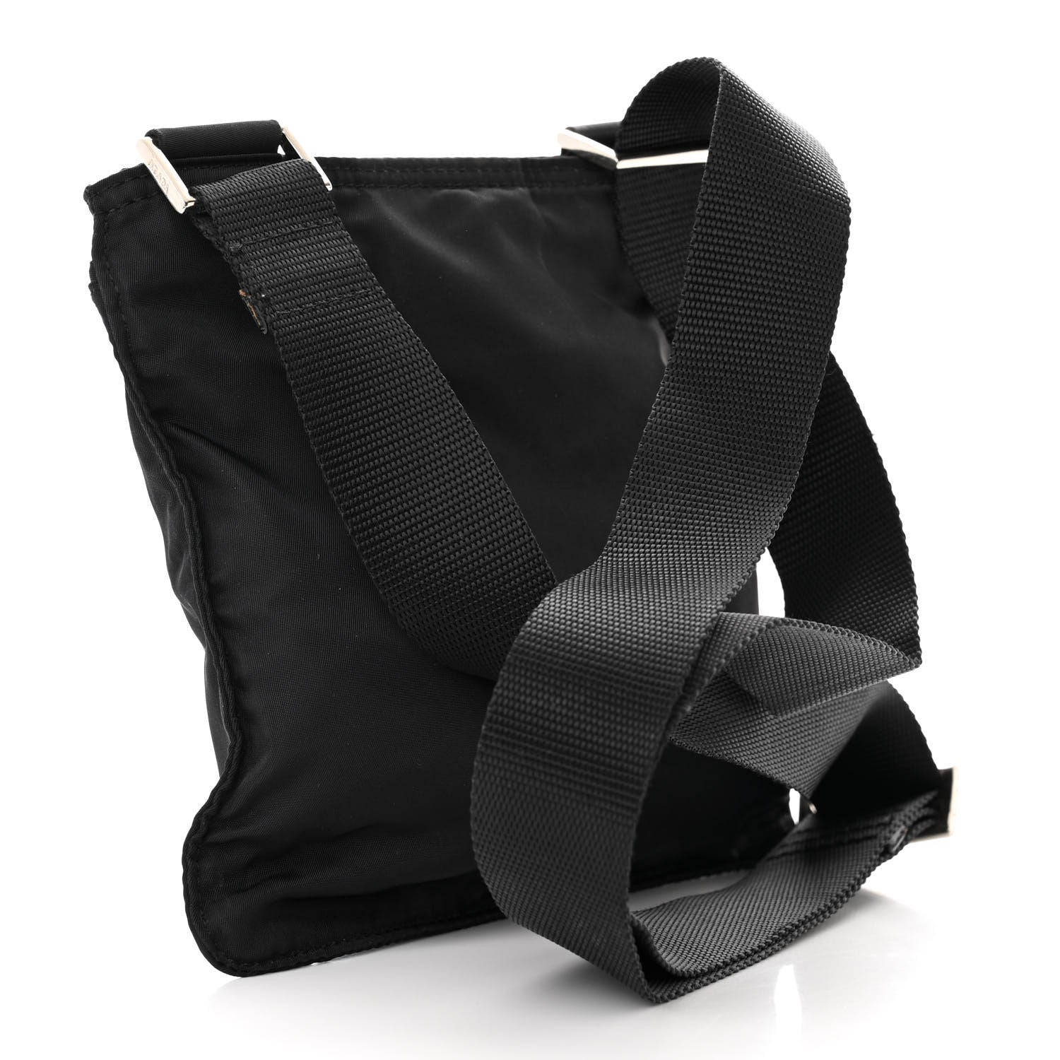 Prada Nylon Saffiano Flat Messenger Bag Black 3 of 14