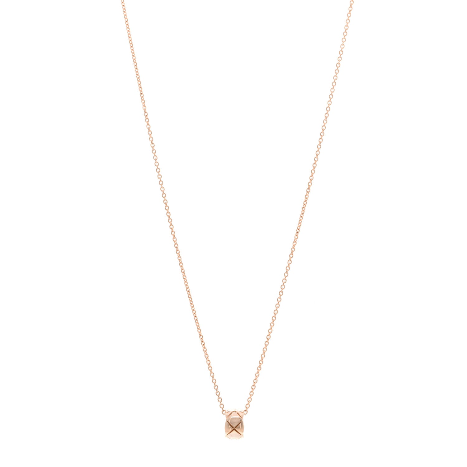 Chanel 18K Beige Gold Coco Crush Round Pendant Necklace 1 of 4