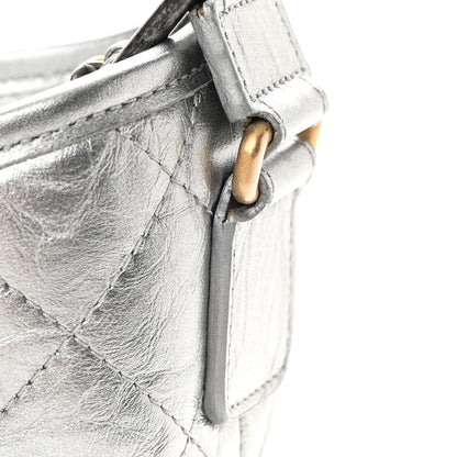 Chanel Metallic Aged Calfskin Quilted Medium Gabrielle Hobo Silver 14 of 15