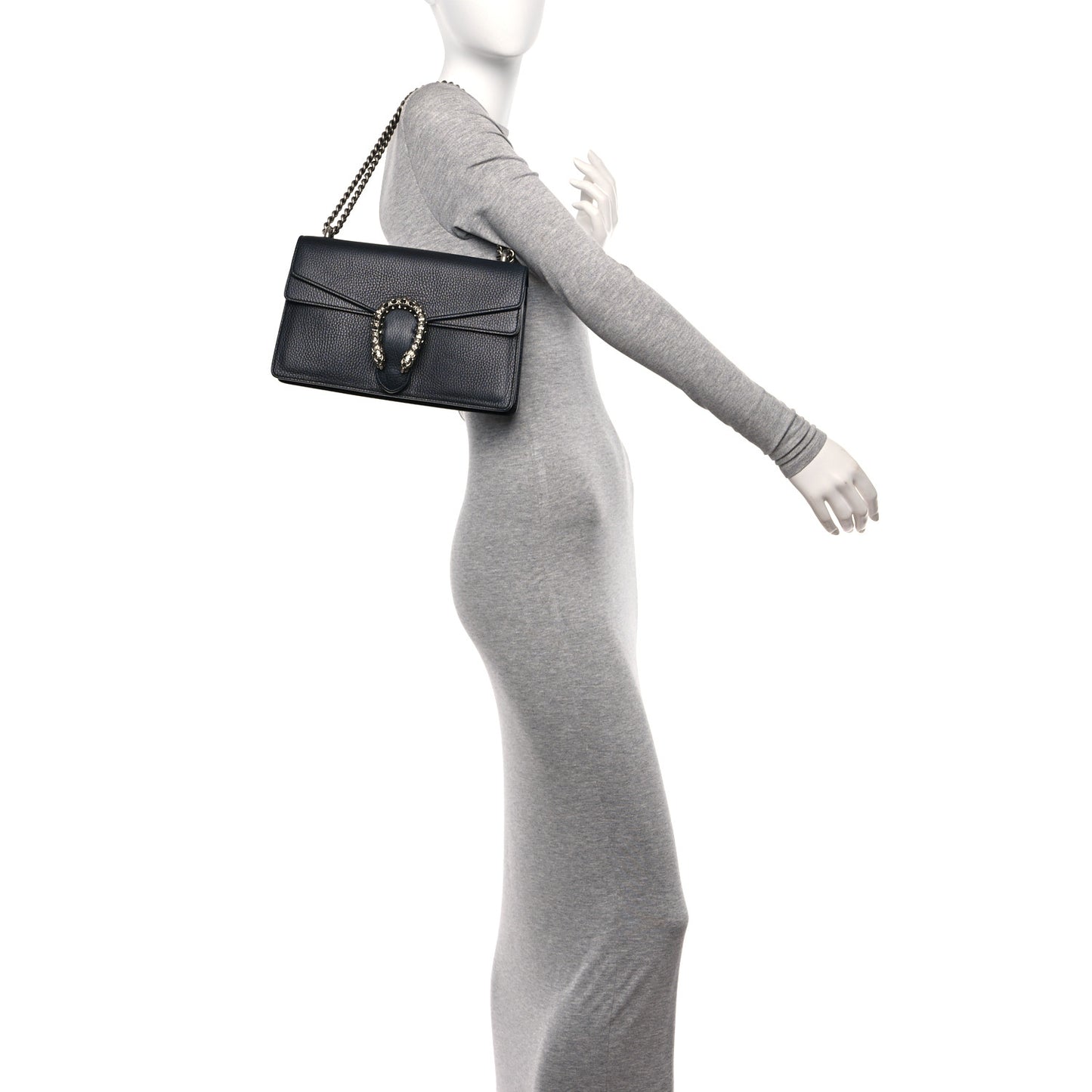 Pebbled Calfskin Small Dionysus Shoulder Bag Black
