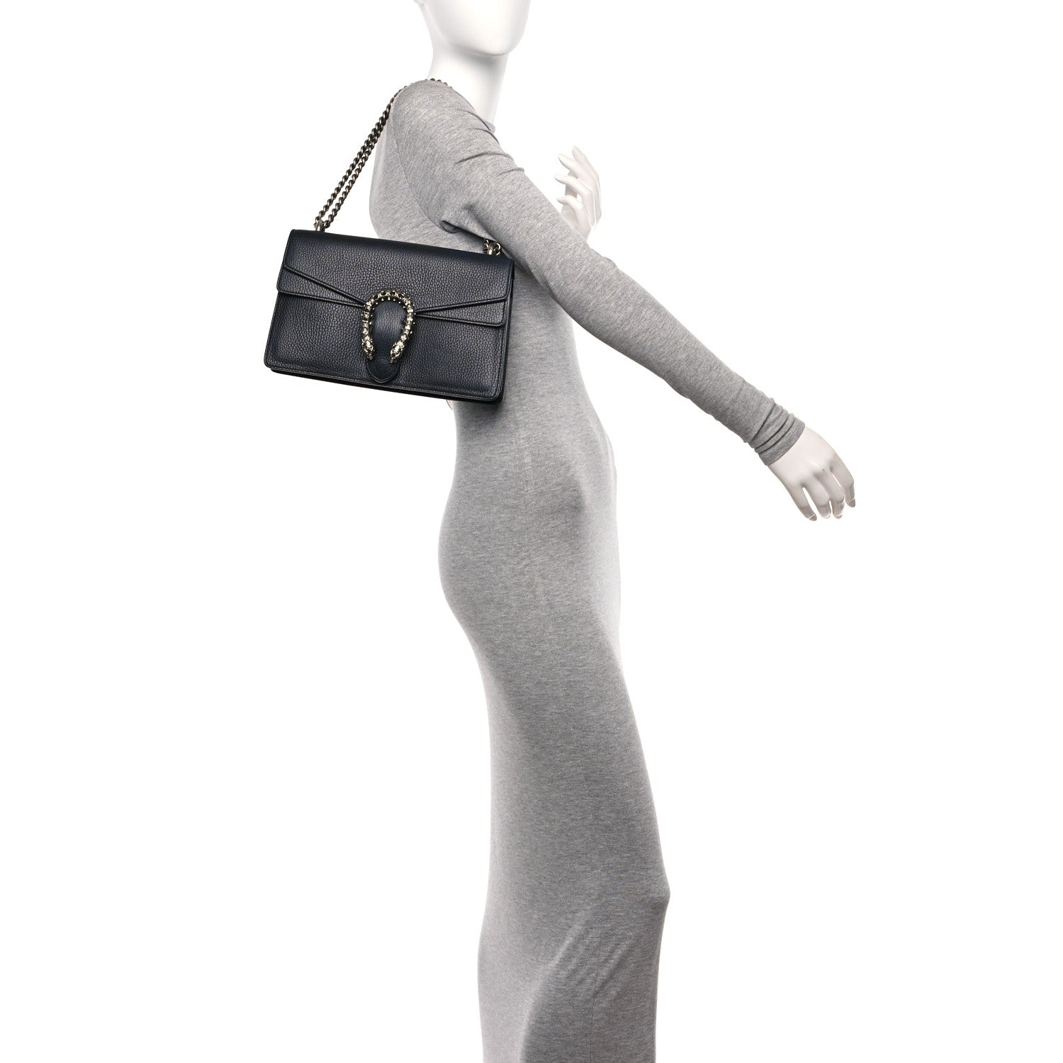 Gucci Pebbled Calfskin Small Dionysus Shoulder Bag Black 2 of 12