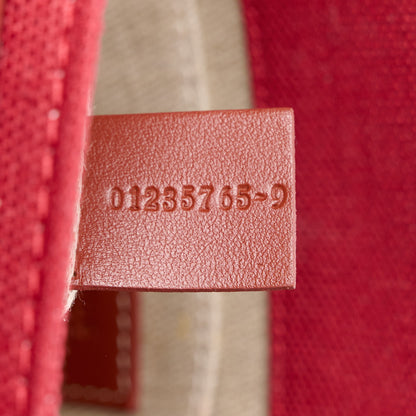 Chloe Cotton Calfskin Small Woody Ribbon Tote With Strap Dark Red 7 of 13