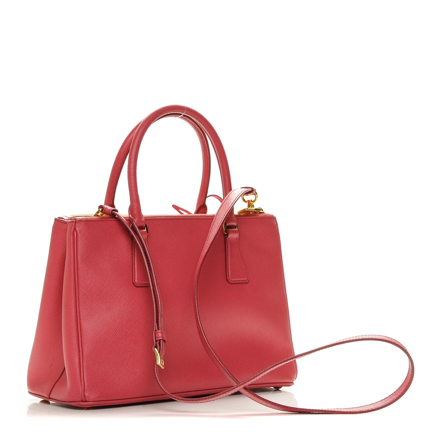 Prada Saffiano Small Galleria Double Zip Tote Peonia 11 of 16