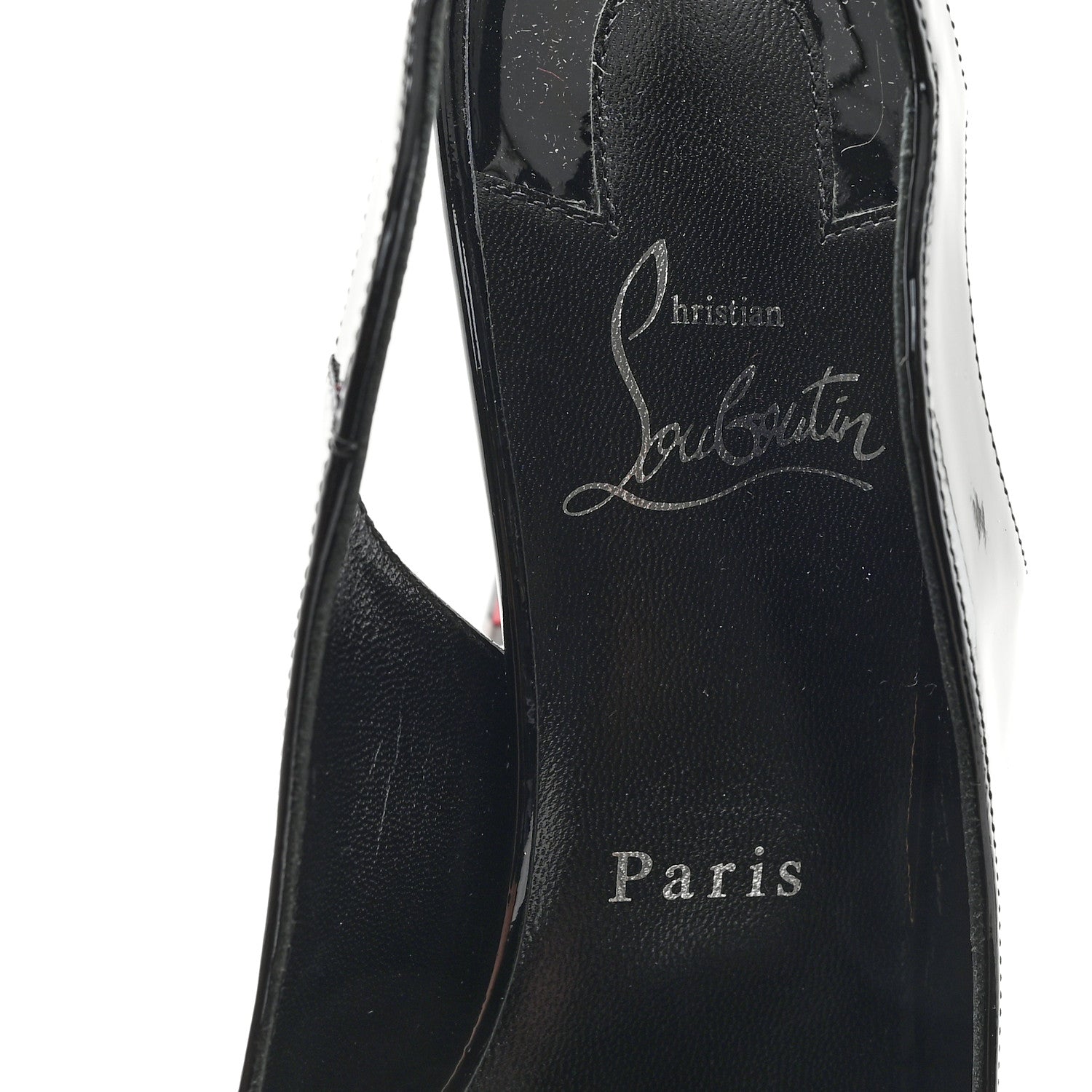 Christian Louboutin Patent Hot Chick Slingback Alta 100 Pumps 39 Black 8 of 9