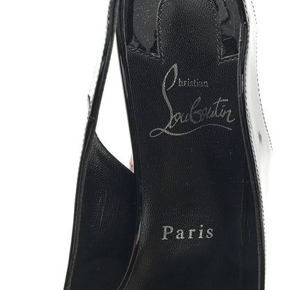 Christian Louboutin Patent Hot Chick Slingback Alta 100 Pumps 39 Black 8 of 9