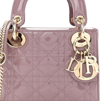 Christian Dior Patent Cannage Mini Lady Dior Peony Pink 7 of 9