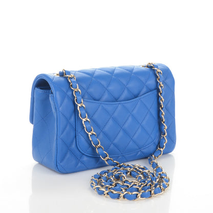 Chanel Lambskin Quilted Mini Rectangular Flap Blue 3 of 7