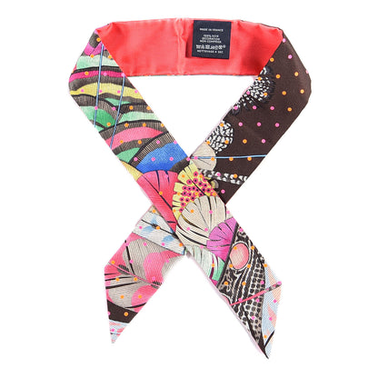 Hermes Silk Animapolis Plumetis Twilly Rose 2 of 6