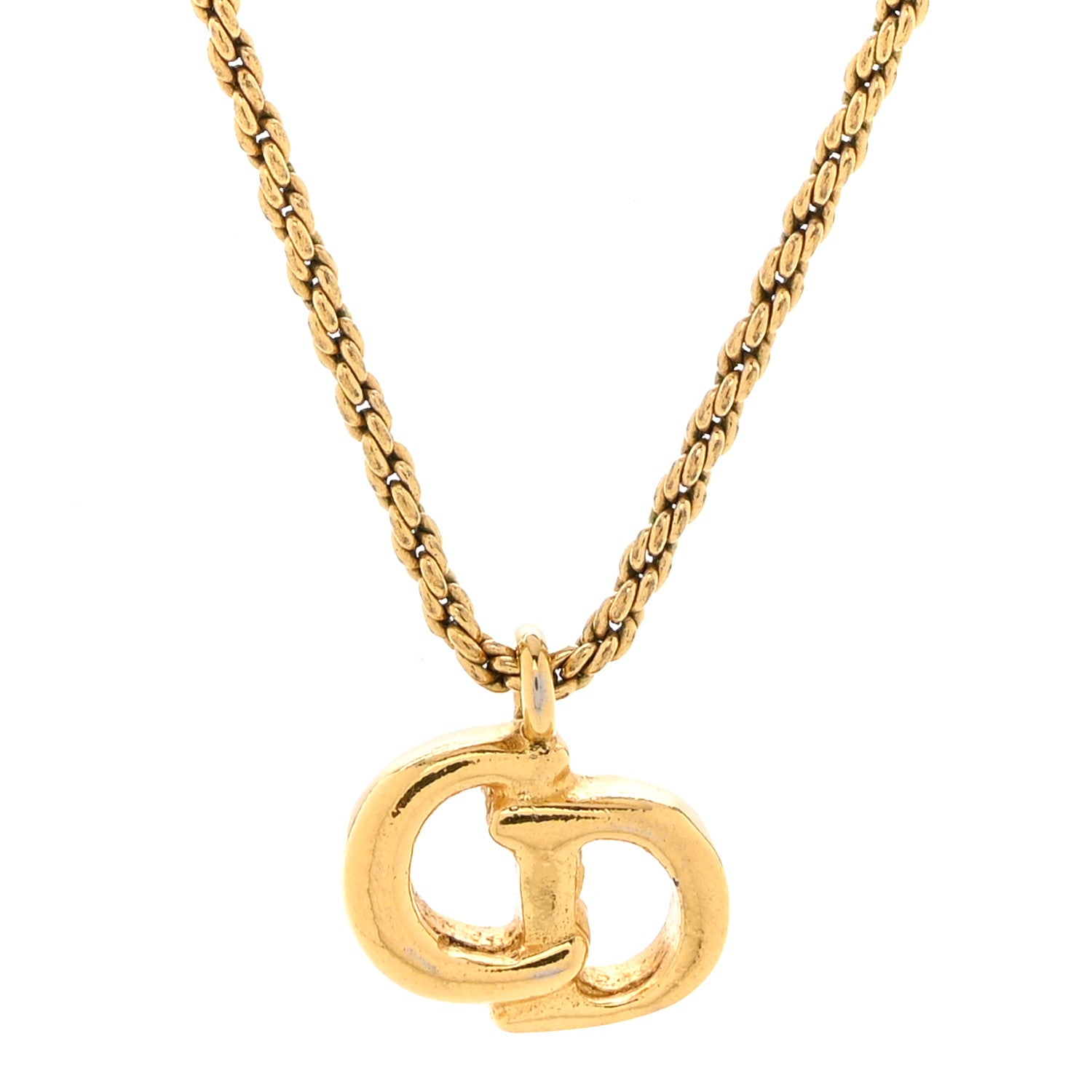 Christian Dior Metal CD Necklace Gold 4 of 6
