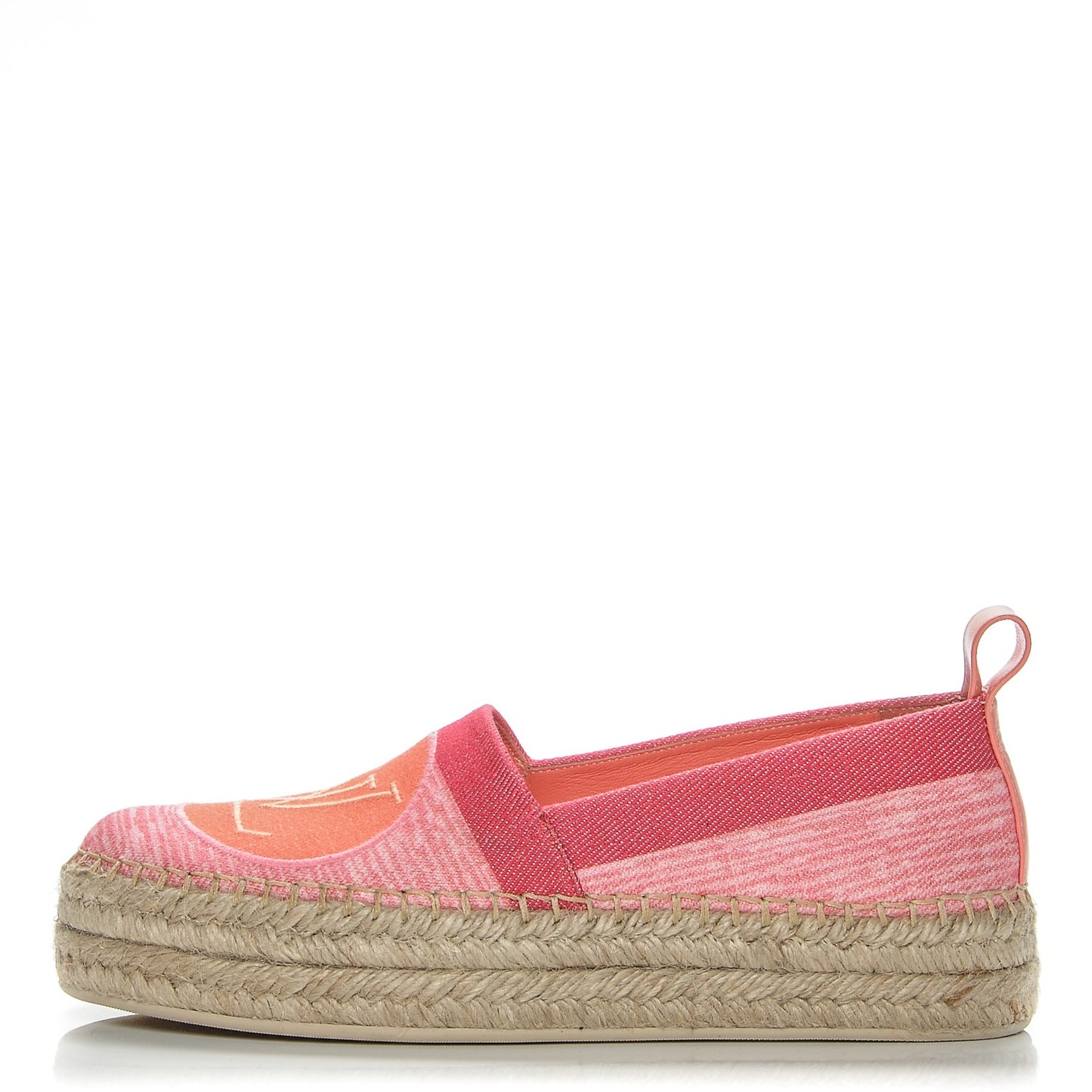 Canvas Blue Shore Espadrille Flats 35 Corail