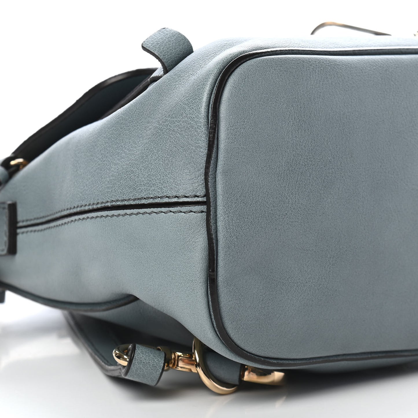 Suede Calfskin Mini Faye Backpack Washed Blue