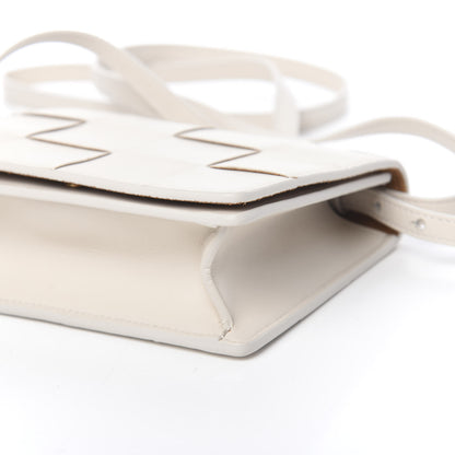 Bottega Veneta Lambskin Maxi Intrecciato Mini Cassette Crossbody Bag White 8 of 9