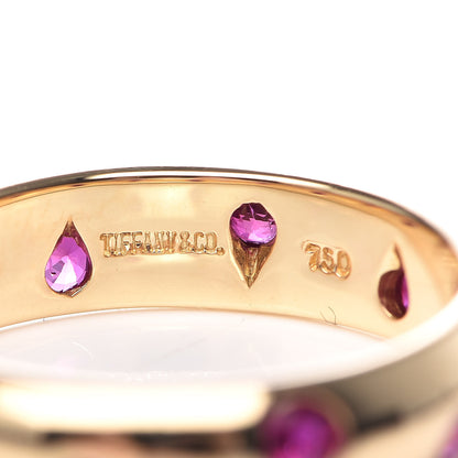 Tiffany 18K Yellow Gold Ruby Etoile Band Ring 50 5.25 4 of 4